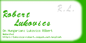 robert lukovics business card