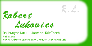 robert lukovics business card